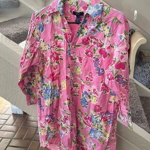 Floral pink Chaps nightshirt S